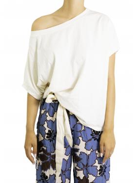 T-shirt tinta unita morbida con spalla regolabile